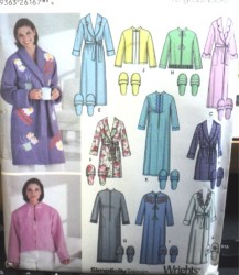 5778 DESIGN YR 12 ROBES, BED JACKETS, SLIPPERS PATTERN XS-M,L-XL
